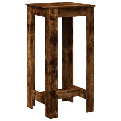 vidaXL Barska miza dimljeni hrast 51x50x103,5 cm inženirski les