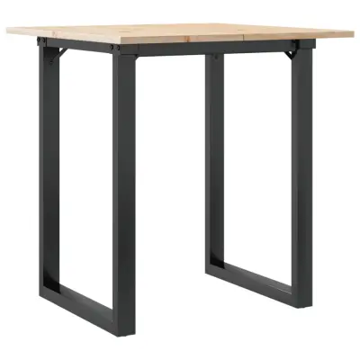 vidaXL Jedilna miza O okvir 60x60x75 cm trdna borovina jeklo