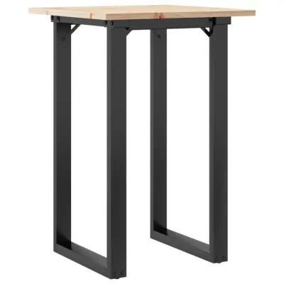vidaXL Jedilna miza O okvir 50x50x75 cm trdna borovina jeklo