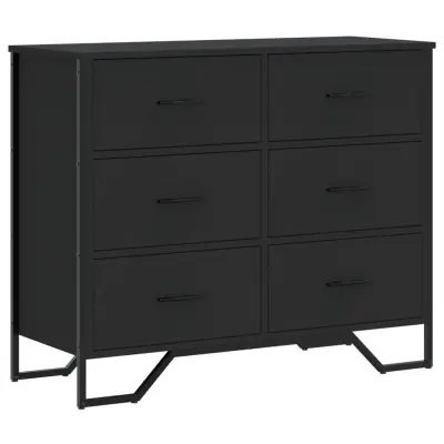 vidaXL Predalnik črn 91x35,5x74,5 cm inženirski les