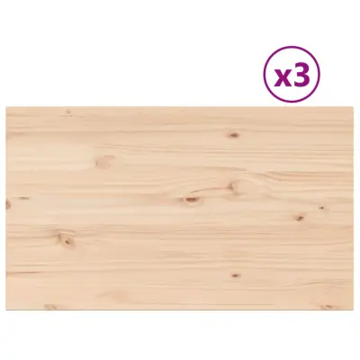 vidaXL Mizna plošča 3 kosi 80x47x1,7 cm pravokotna trdna borovina