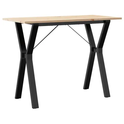 vidaXL Jedilna miza Y okvir 100x50x75 cm trdna borovina jeklo