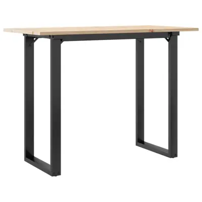 vidaXL Jedilna miza O okvir 100x50x75 cm trdna borovina jeklo