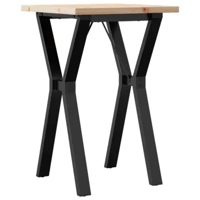 vidaXL Jedilna miza Y okvir 50x50x75,5cm trdna borovina jeklo