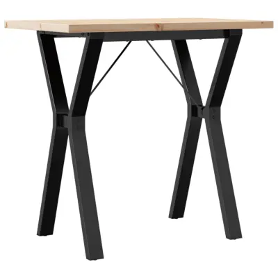 vidaXL Jedilna miza Y okvir 80x50x75,5 cm trdna borovina jeklo