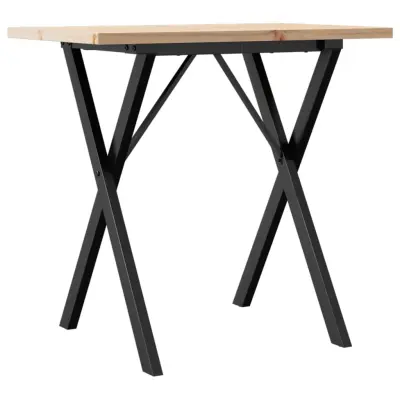 vidaXL Jedilna miza X okvir 80x50x75,5 cm trdna borovina jeklo