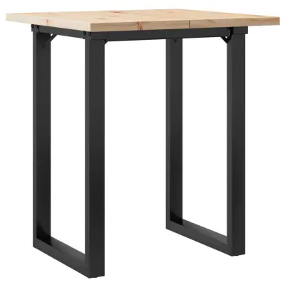 vidaXL Jedilna miza O okvir 70x70x75,5 cm trdna borovina jeklo