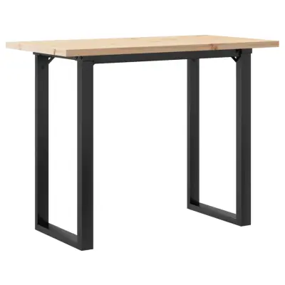 vidaXL Jedilna miza O okvir 100x50x75,5 cm trdna borovina jeklo