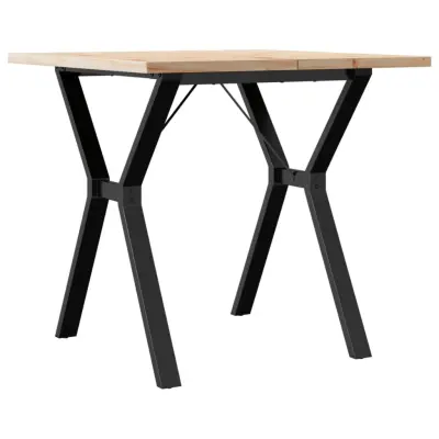 vidaXL Jedilna miza Y okvir 80x80x75,5 cm trdna borovina jeklo