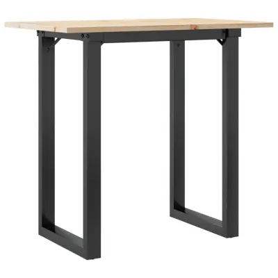 vidaXL Jedilna miza O okvir 80x50x75 cm trdna borovina jeklo