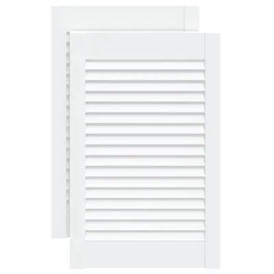vidaXL Vrata za omarico z letvicami 2 kosa bela 61,5x39,4 cm borovina