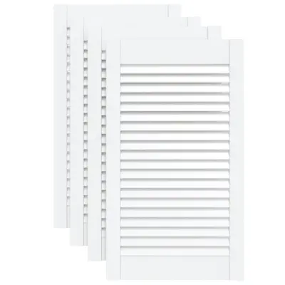vidaXL Vrata za omarico z letvicami 4 kosi bela 69x39,4 cm borovina