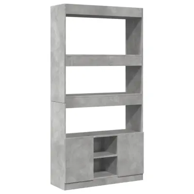 vidaXL Visoka omara betonsko siva 92x33x180 cm inženirski les