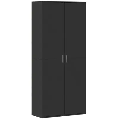 vidaXL Visoka omara črna 80x35x180 cm inženirski les