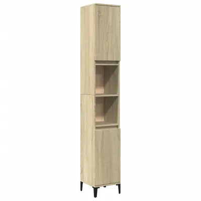 vidaXL Kopalniška omarica sonoma hrast 30x30x190 cm inženirski les