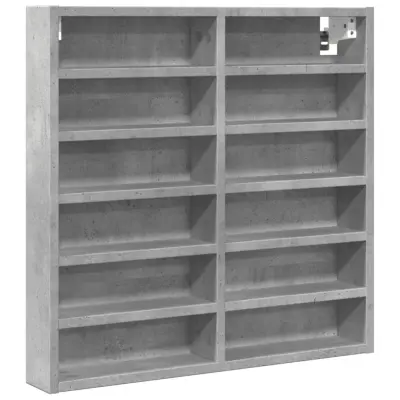 vidaXL Vitrina betonsko siva 60x8,5x58 cm inženirski les