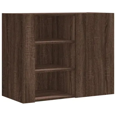 vidaXL Stenska omarica rjava hrast 75x35x60 cm inženirski les