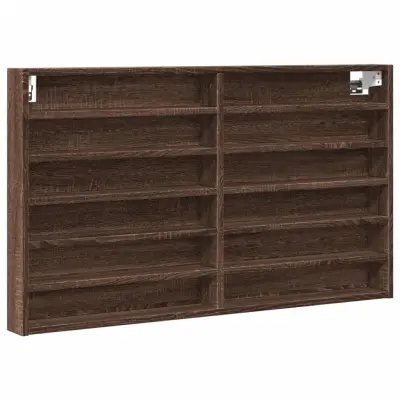 vidaXL Vitrina rjav hrast 100x8,5x58 cm inženirski les