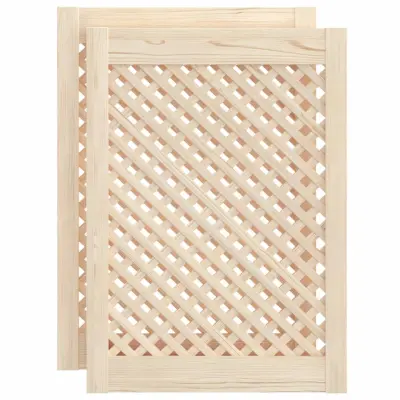 vidaXL Vrata za omarico z mrežico 2 kosa 49,5x69 cm trdna borovina