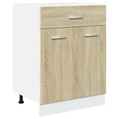 vidaXL Spodnja omarica s predalom “Lyon” sonoma hrast 60x46x81,5 cm