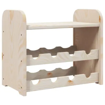 vidaXL Stojalo za vino z zgornjo ploščo 43x25x37 cm trdna borovina