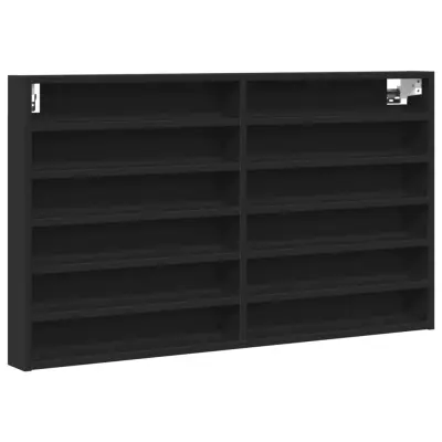 vidaXL Vitrina črna 100x8,5x58 cm iverna plošča