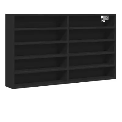 vidaXL Vitrina črna 100x15x58 cm inženirski les