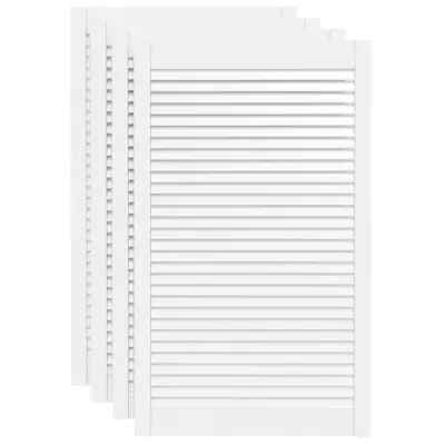 vidaXL Vrata za omarico z letvicami 4 kosi bela 99,3x59,4 cm borovina