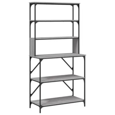 vidaXL Stojalo za peko 6-nadstropno siva sonoma 90x40x180 cm inž. les