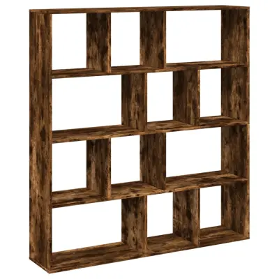 vidaXL Knjižna omara dimljeni hrast 132x29x141,5 cm inženirski les