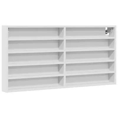 vidaXL Vitrina bela 100x8,5x50 cm inženirski les