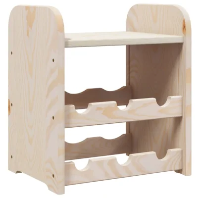 vidaXL Stojalo za vino z zgornjo ploščo 33x25x37 cm trdna borovina