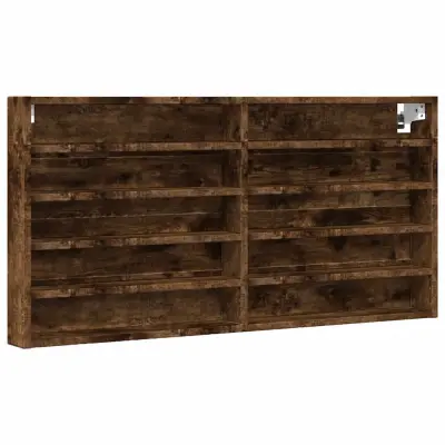 vidaXL Vitrina dimljeni hrast 100x8,5x50 cm inženirski les