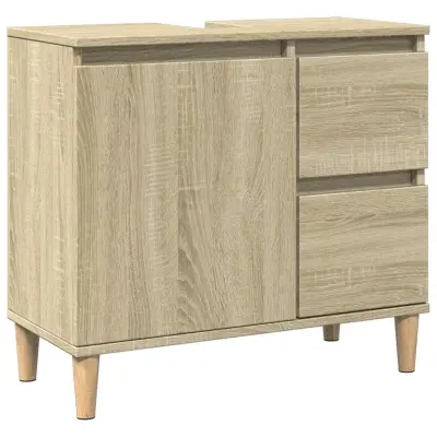 vidaXL Kopalniška omarica sonoma hrast 65x33x60 cm inženirski les
