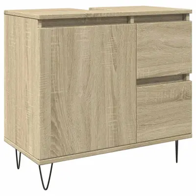 vidaXL Kopalniška omarica sonoma hrast 65x33x60 cm inženirski les