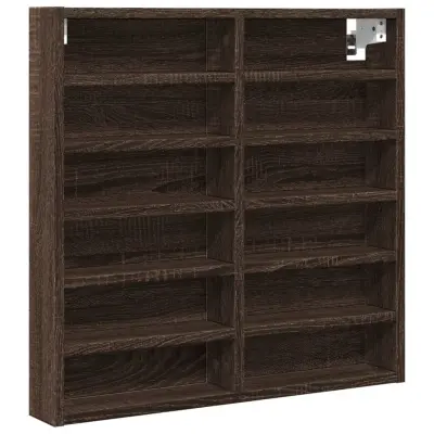 vidaXL Vitrina rjav hrast 60x8,5x58 cm inženirski les