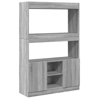 vidaXL Visoka omara siva sonoma 92x33x140 cm inženirski les