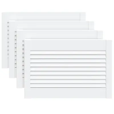 vidaXL Vrata za omarico z letvicami 4 kosi bela 39,5x59,4 cm borovina