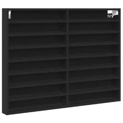 vidaXL Vitrina črna 100x8,5x75 cm iverna plošča