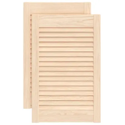 vidaXL Vrata za omarico z letvicami 2 kosa 61,5x39,4 cm trdna borovina