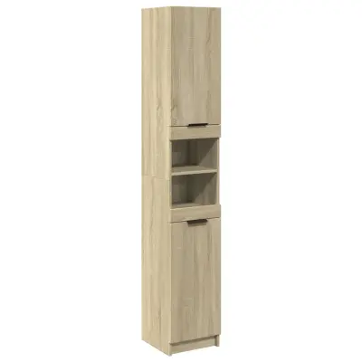 vidaXL Kopalniška omarica sonoma hrast 32x34x188,5 cm inženirski les