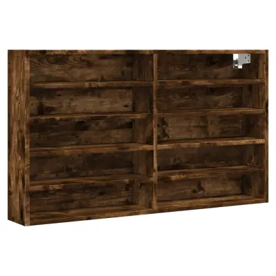 vidaXL Vitrina dimljeni hrast 100x15x58 cm inženirski les