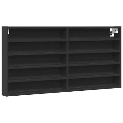 vidaXL Vitrina črna 100x8,5x50 cm inženirski les