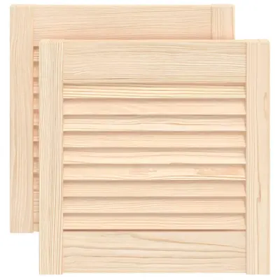 vidaXL Vrata za omarico z letvicami 2 kosa 39,5x39,4 cm trdna borovina