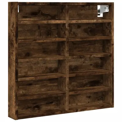 vidaXL Vitrina dimljeni hrast 60x8,5x58 cm inženirski les