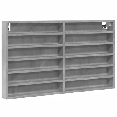 vidaXL Vitrina betonsko siva 100x8,5x58 cm iverna plošča