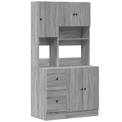 vidaXL Kuhinjska omarica siva sonoma 95x50x180 cm inženirski les