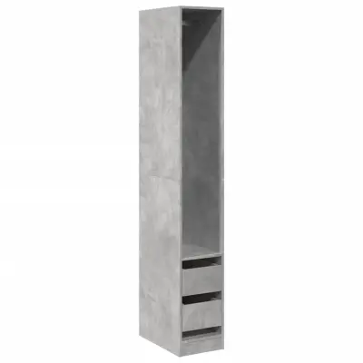 vidaXL Garderobna omara betonsko siva 30x50x200 cm inženirski les
