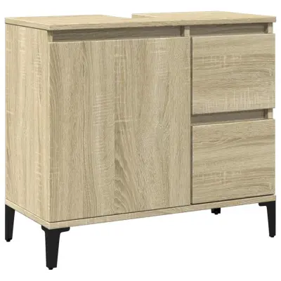 vidaXL Kopalniška omarica sonoma hrast 65x33x60 cm inženirski les