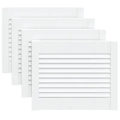 vidaXL Vrata za omarico z letvicami 4 kosi bela 39,5x49,4 cm borovina